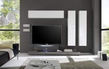 design wandmeubel grijs eiken lowboard